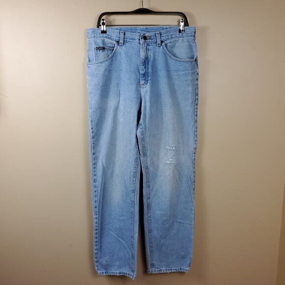 Vintage Lee Light Wash Straight Leg Jeans Size 34x32 - Picture 1 of 13